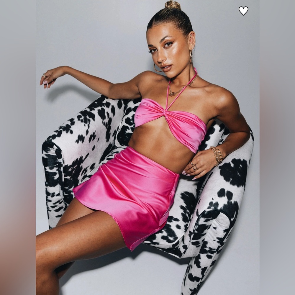 Princess Polly Satin Halter Pink Skirt Set- Size 2 - Picture 7 of 7